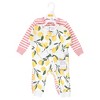 Hudson Baby Infant Girl Cotton Sleep and Play, Lemon - 2 of 4