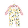 Hudson Baby Infant Girl Cotton Sleep and Play, Lemon - image 2 of 4