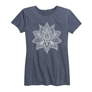 Women's - Instant Message - Decorative Lotus Short Sleeve Graphic T-Shirt - 1 of 4