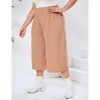 Coolmee Women Plus Size Palazzo Pants Wide Leg Smocked Waist Casual Loose Pants with Pockets - 2 of 4
