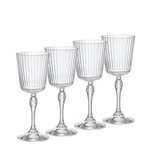 Bormioli Rocco America '20s 8.5 oz Cocktail Glasses - Set of 4, Vintage-Inspired Teardrop Detail & Decorative Stem, Glass Clarity with Laser Cut Rim - 1 of 4