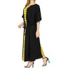 LA LEELA Women's House Daily Routine Evening Wear Vacation Casual Dailywear Holiday Loungewear Plus Size Caftan Maxi Boho Nightwear 2X-3X Black, Solid - 2 of 4