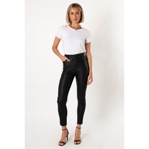 Women's Low-Rise Faux Leather Flare Pants - Wild Fable Black 2