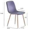Akoasm Morden Fabric Dinning Chairs With Studry Legs 4 Pieces-Gray - 2 of 4