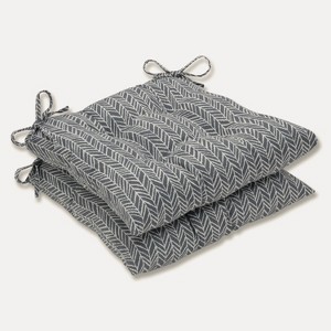 Outdoor/Indoor Herringbone Wrought Iron Seat Cushion Set of 2 - Pillow Perfect - 1 of 2