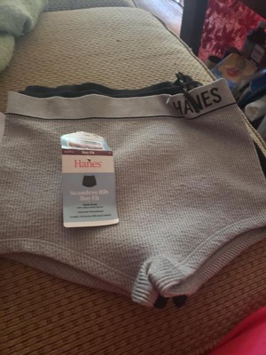 Hanes Originals Women's 3pk Ribbed Boy Shorts - Black/beige Xl