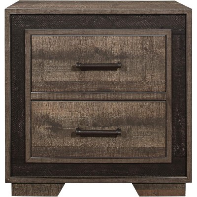 ORRD Rustic Two Tone Nightstand, Embossed Faux Wood Nightstand for Stylish Bedroom Furniture