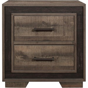 ORRD Rustic Two Tone Nightstand, Embossed Faux Wood Nightstand for Stylish Bedroom Furniture - 1 of 4