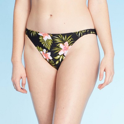 black floral bikini bottoms