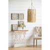 Dexmalle Classic Vintage White Wash Console Table with Brown Wood Top - 2 of 4
