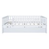 Twin/Full Size Wood Daybed with Trundle and Fence Guardrails - ModernLuxe - 4 of 4