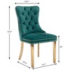 QingMoon Velvet Dining Chairs Set of 2, Button Tufted Kitchen Chairs with Stainless Steel Plating Legs, Modern Accent Chairs for Living Room - 4 of 4