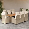vidaXL Garden Dining Set Beige, Cream White - 2 of 4