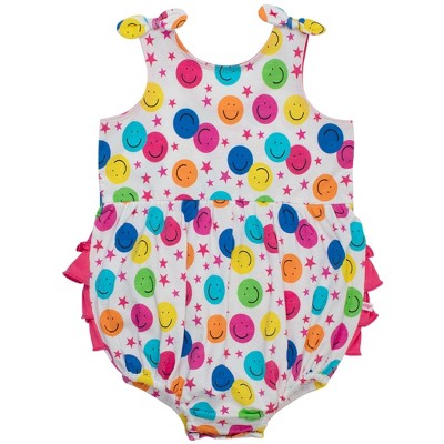 RuffleButts Baby/Toddler Knit Tie Shoulder Bubble Romper