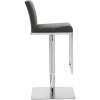 Whiteline Modern Living Clay Barstool Grey adjustable height and square stainless steel base. - 3 of 3