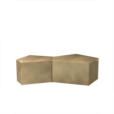 NicBex Modern Irregular Pentagon Nesting Coffee Table Set of 2 for Living Room and Office