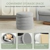 WestinTrends Alexandria Mid-Century Modern Faux Shearling Shearling Round Storage Ottoman - 4 of 4