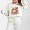 Simply Sage Market S.W.Smiley Fall Checkered Smiley Lightweight Garment Dyed Sweatshirt - 2 of 4