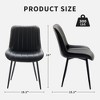 Dining Chairs Set of 2 Black Faux Leather for Kitchen Dining Room, Comfortable Mid Century Modern Chair with Metal Legs, Upholstered Side Chair - 2 of 4