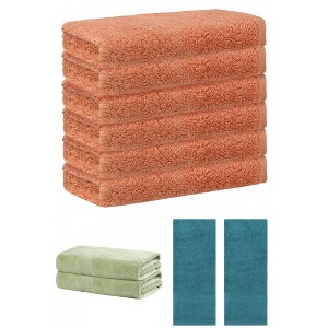REGALWOVEN Absorbent Solid Bath Hand Face Cloths Cotton Towels 3 Piece Sets - 1 of 4