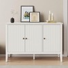 Heynemo Fluted 3-Door Cabinet, Modern White Buffet Cabinet with Adjustable Shelves & Metal Knobs, Sideboard Coffee Bar Cabinet, Storage Cabinet,White - 2 of 4