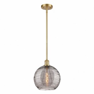 Athens Deco Swirl - 1 Light Stem Hung Mini Pendant In Industrial Style-13 Inches Tall and 10 Inches Wide - 1 of 1