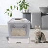 LunaLulinlk Extra-large litter box, gray, suitable for all breeds of cats. - 2 of 4