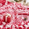 Christmas Blanket Soft Cozy Red Throws with Snowman Snowflake Santa Claus and Xmas Trees Print,Warm Blanket Christmas Gift. - 4 of 4