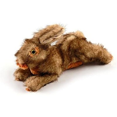 ALL FOR PAWS Squeaky Dog Toys, Dog Stuffed Animal Toys, Plush Toy for Small Medium Large Dogs, Puppy Chew Toy with Squeaker, Brown Rabbit-S