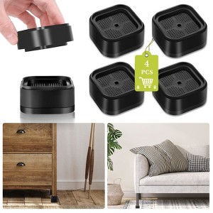 Aoibox Adjustable Furniture Risers 4 Pack 1 Inch Stackable Heavy Duty Bed Desk Table Chair Sofa Lifts Black Raise Height 1 2 3 Inch - 1 of 4