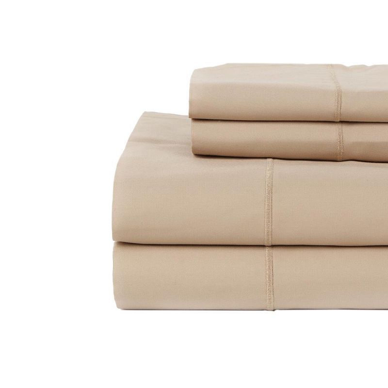 Hotel Concepts 500 Thread Count Sateen Sheet - 4 Piece Set - Taupe, 2 of 5