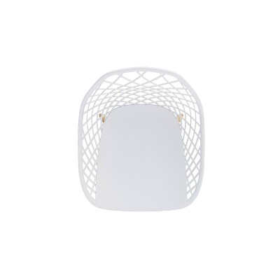 Kurv White and Natural Armless Dining Chairs with Steel Frame