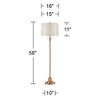 360 Lighting Dyna 58" Antique Brass Silver Circles Shade Floor Lamp - 4 of 4