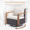 Outdoor Patio Glider Chair Wicker Rattan Swivel Chair Set of 2 with Removable Cushions - 3 of 4