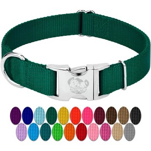 Country Brook Petz Premium Nylon Dog Collar with Metal Buckle for Small Medium Large Breeds - Vibrant 30+ Color Selection - 1 of 4