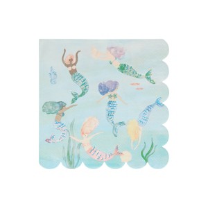 Meri Meri Mermaids Swimming Napkins (Pack of 16) - 1 of 3