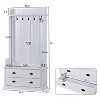 38.5"w Hallway Coat Rack with 5 Metal Hooks and 2 Large Drawers, Decorative Storage Cabinet - Maison Boucle - 4 of 4