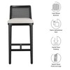 Modway Monarch Wood Bar Stool with Cane Rattan Back & Padded Seat - 2 of 4