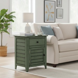 Homy Casa Wooden End Table with Drawer & Cabinet Storage for Living Room - 1 of 4