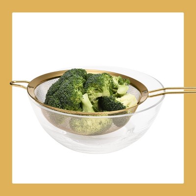 Gold Stainless Steel Extra-Fine Mesh Kitchen Strainers Set of 3