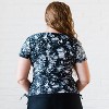 Calypsa Women's Plus Size UPF 50+ Short Sleeve Adele Swim Top - 2 of 4