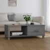 vidaXL Solid Pinewood Coffee Table HAMAR with Storage Drawer and Compartment, Versatile Home Furniture - 2 of 4