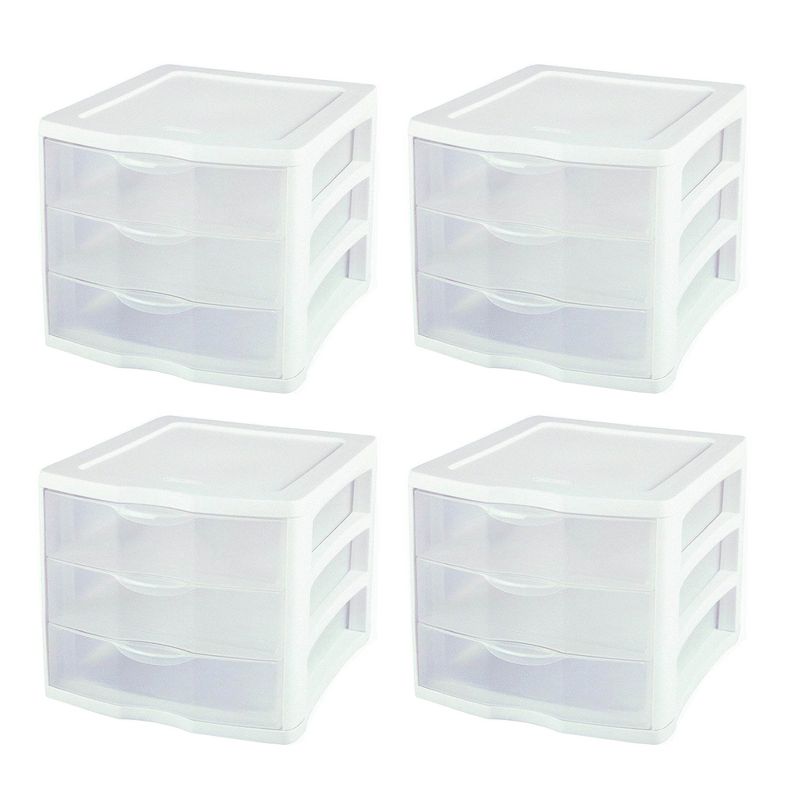Sterilite 5 Drawer Plastic Modular Desk Storage Bin Unit, 4 Pack, and 3 Drawer Plastic Modular Desk Storage Bin Unit, 4 Pack, for Home Organization, 2 of 7