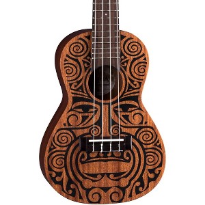 Luna Tribal Concert Ukulele Satin Natural - 1 of 4
