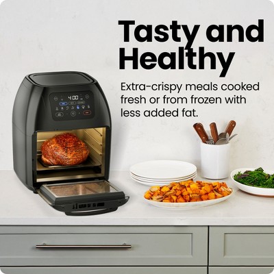Chefman Black Stainless Steel 10 Qt Digital Air Fryer with Rotisserie