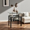 KWPZQEB End Tables with Tempered Glass, 2-Tier Nightstands with Storage Shelves, Industrial-End Table  for Office Bedroom Living Room Study - 3 of 4
