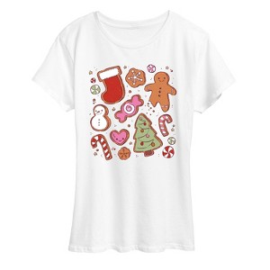 Women's - Instant Message - Kawaii Christmas Treats Women's Short Sleeve Graphic T-shirt Short Sleeve Graphic T-Shirt - 1 of 4