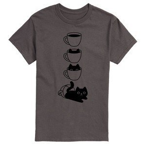 Men's - Instant Message - Cat Coffee Cup Short Sleeve Graphic T-Shirt - 1 of 4