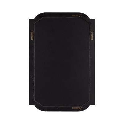 Gold Scalloped Rectangular Wood Bathroom Vanity Mirror