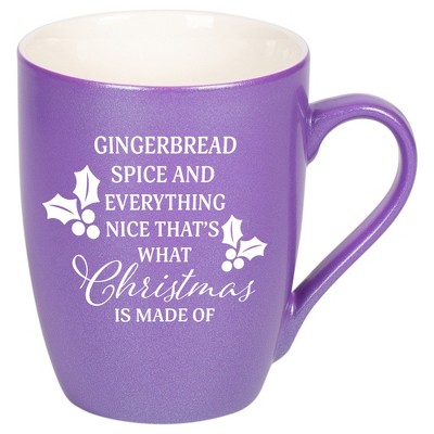 Elanze Designs Gingerbread Spice And Everything Nice That's What Christmas Is Made Of Passion Purple 10 ounce New Bone China Coffee Cup Mug